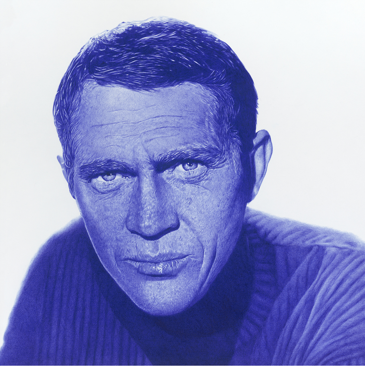 Steve McQueen, 2024 dessin au stylo bille sur papier 59,5 x 59,5 cm KO-2402 ©Konrad